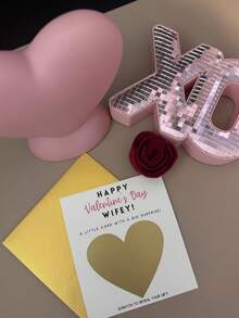 1pc Valentine's Day Secret Message Scratch-Off Card – Handwritten Custom, Fun Interactive Love Card – Romantic Gift For Boyfriend & Girlfriend - Multicolor - View 4