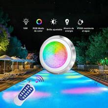 12V 18W RGB luz sumergible impermeable de la piscina submarina IP68 con control remoto - Blanco - Ver 3