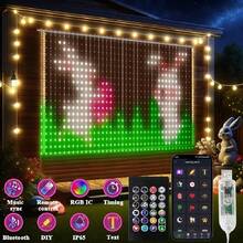 Smart DIY Curtain Lights - RGB Color Changing LED Fairy String Lights With Music Sync, App Remote Control, USB Powered For Party, Wedding. Christmas Decor, Curtains For Living Roo - DIY Curtain Light - View 3