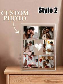 Custom Acrylic Photo Display Board, 1 Personalized Acrylic Photo And Text Plaque - Custom Family Or Couple Gift For Valentine'S Day, Mother'S Day, Birthday, Anniversary, Graduation, Father'S Day - Classic Desktop Home Decor, No Power Required, Valentine'S Day Decoration, Touching Memories - Multicolor - View 8