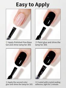 RS NAIL 10克水晶亮油免锉底胶可卸UV凝胶高光泽持久透明面胶美甲设计美甲礼物女士 - 彩色 - 查看 11