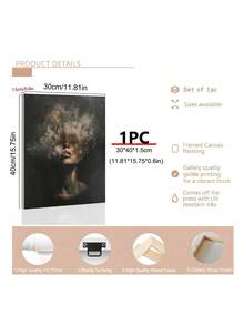 1幅暗黑学院风艺术版画，超现实哥特式家居装饰，暗黑极简抽象墙画，暗黑氛围帆布墙画，情人节礼物，情侣礼物，秋冬季装饰，节日礼物，墙画，墙面装饰，家居装饰，房间装饰，帆布墙画，海报，带框墙画，可选画框 - 彩色 - 查看 8