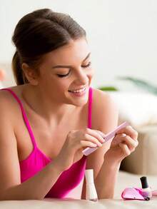 8支/4支/1支粉色指甲油棒，美甲护理工具，美甲辅助工具，指甲抛光工具，美甲沙龙 - 粉色 - 查看 4