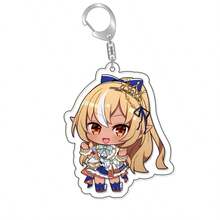 Anime Hololive Vtuber Figures Acrylic Keychain Inugami Crown Shirakami Fubuki Bag Charms Cartoon Pendant Fans Gift Keyring - Multicolor - View 29