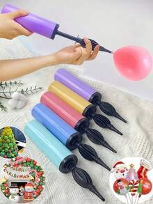 1/2/3pcs Balloon Pump Handheld Set, Balloon Pump - Dual-Action Manual Double-Stroke - For Parties, Weddings, Birthday Parties, Special Events, Wedding Supplies/Balloon Convenient Effort-Saving Inflation Tool/Inflation Bucket/Inflator/Hand-Push Inflator, Suitable For Christmas, Halloween, New Year And Holiday Essentials - Multicolor - View 2