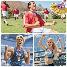 10/30pcs Gold Plastic Small Medals, Multi-Item Party Favor Pack, Portable Pentagram Design, Durable PP Material, Perfect For Parties, Games, Sports Events And Costume Performances, Ideal For Games And Celebrations, Sports Competitions, Talent Shows, Spelling Bees, Birthday Parties, Group Activities, Holiday Gatherings, Back To School, Singles Parties, Party Supplies, Party Favors, Competition Medals, Party Medals, Gifts For Men - Multicolor - View 4