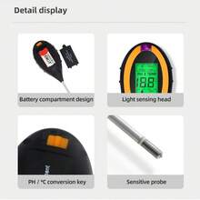 寻宝猎人4合1数字土壤测试仪，带液晶背光，数字土壤分析仪，土壤酸碱度测试仪，适用于园艺 - 黑色 - 查看 6