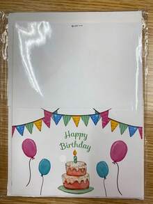 Letter Graphic Birthday Greeting Card With Envelope,Birthday Card Creative Simple Blessing Card, Happy Birthday Birthday Party Gift Message Folding Card, Send Friends, Girlfriends, Colleagues, Elders Blessing Card - Multicolor - View 10