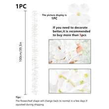 1PC Silk Cherry Blossom Vine Simulation Flower Fake Cherry Blossom Plant Valentine's Day Bride Bouquet Spring Decoration Wedding Vase Home Restaurant Bedroom Decoration, Holiday Birthday Party Accessories, Outdoor Garden Decoration - White - View 3