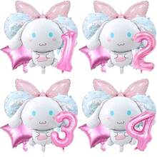 Sanrio 6PCS Sanrio Number Balloon Set Cinnamoroll Cartoon Anime Style Party Number Balloon Big Set Cinnamoroll Suitable For Party Use Cinnamoroll Cartoon Cute Character Surrounding Party Atmosphere Balloon