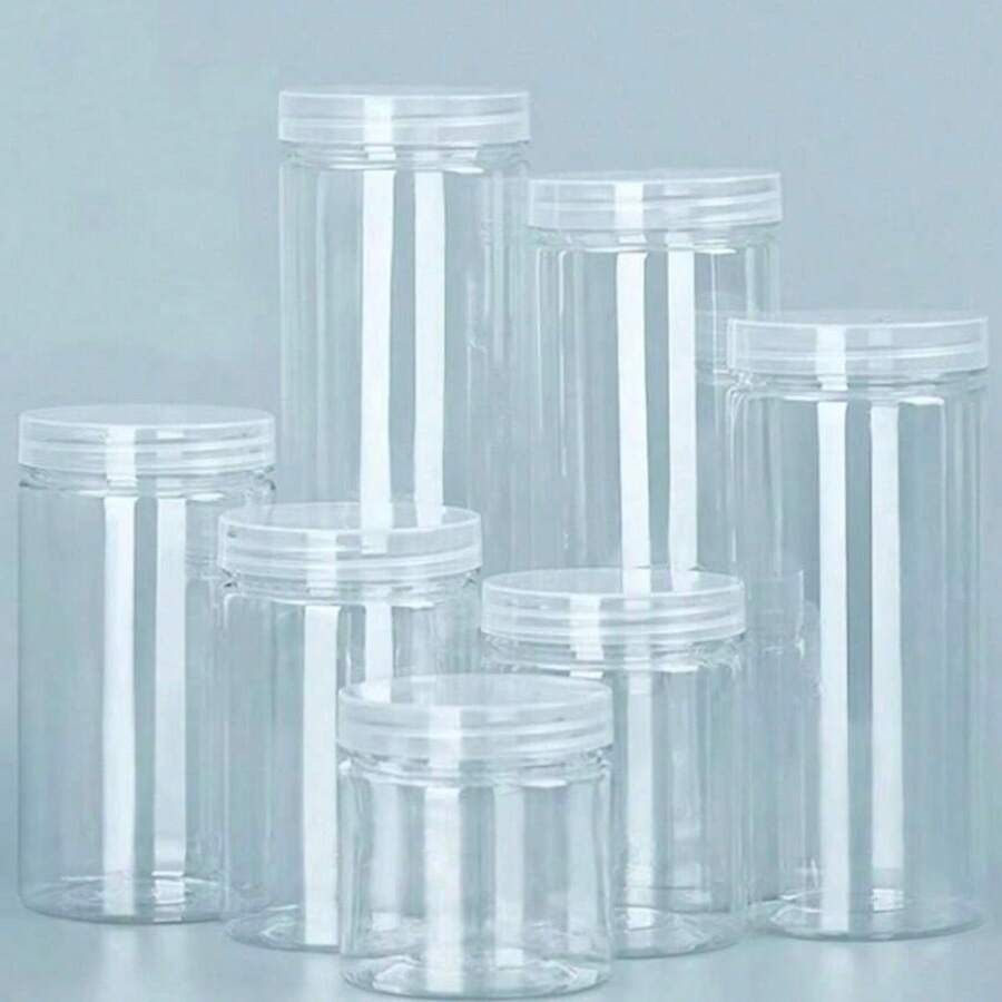 1个透明塑料密封罐，防潮谷物谷物储物罐，厨房收纳容器 - 透明 - 查看 1