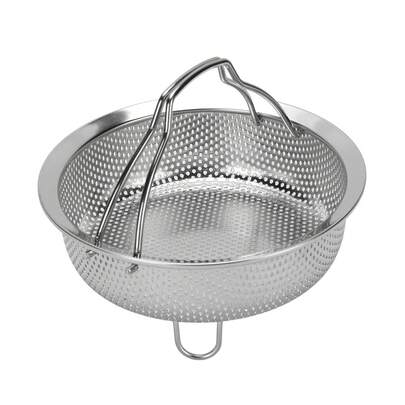 Stoommandje van 14 cm/5,51 inch (304 roestvrij staal) met inklapbaar handvat: Multifunctioneel vergiet voor pannen en rijstkokers.