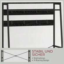 Coat Rack, Clothes Stand With Shoe Rack, 2 Fabric Drawers, Wardrobe With 8 Hooks, Shelf, Jacket Stand With Anti-Tip Device, For Entrance Area, Hallway, Bedroom, Black - 黑色 - 查看 4