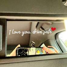 我爱你潜水个性化创意文字汽车后视镜/化妆镜装饰贴纸，乙烯基材质，防水防晒，无残留 - 彩色 - 查看 5