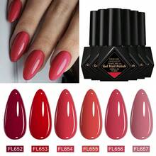 FOUR LILY 6pcs/Set 10ml Red Gel Nail Polish Kit - High Saturation, Long-Lasting Durable Home Manicure Gel, Great Gift For Women - Red - View 2