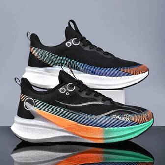 Teenagers' Marathon Racing Sports Running Shoes, Anti-Slip Carbon Plate Cushioning Casual Running Sneakers For Students Training