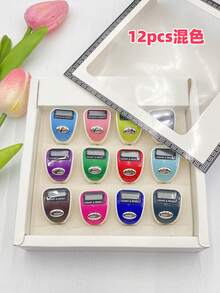 12 قطعة/علبة عداد خواتم إلكتروني، عداد خرز الصلاة العربية الشرقية، تصميم ملون خفيف الوزن، عداد عادي وعداد رؤية ليلية بالإضاءة الخافتة، شاشة عرض رقمية مريحة لعد الصلوات، تتبع التمارين، هدايا المناسبات وغيرها - متعدد الألوان - مشاهدة 14