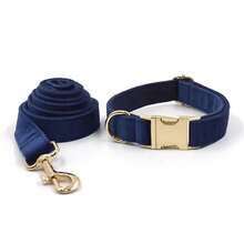 2pcs Set, New Velvet Zinc Alloy Buckle Collar + Leash Suit, Suitable For Large, Medium And Small Pet Dogs, Soft And Comfortable, Durable Zinc Alloy Buckle, Gold Plated, More Sturdy Than Plastic Buckle, Easy To Tighten And Quick Release, Holiday Birthday Gift (Due To Fabric Batch Difference, Slight Color Difference, Random Delivery) - Multicolor - View 25