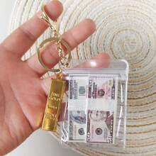 1 pieza Mini llavero realista de barra de dólar, accesorio casual y creativo para bolsos de mujeres/hombres, coches, regalo único para amigos, parejas, padres, cumpleaños, recuerdo de fiesta - Multicolor - Ver 3