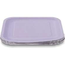 Platos de postre cuadrados sólidos de lavanda, 7 pulgadas (paquete de 16) – Calidad prémium, perfectos para fiestas y eventos(Lavanda) - Multicolor - Ver 5