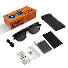 AI Translation Smart Glasses With Chat GPT For Men And Women, Bluetooth Sunglasses With Translator 164 Languages , Music Playback & Hands-Free Calls, UV & Blue Light Protection Christmas Gifts Will Not Change Color - 黑色 - 查看 9