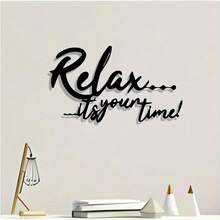 1件复古“放松……这是你的时间！”金属墙饰，粉末涂层铁浴室装饰，是放松爱好者的理想之选，也是情人节礼物。 - 彩色 - 查看 1