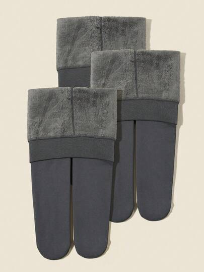 1/3 Pairs Autumn/Winter Thermal Lined Leggings, Solid Color Classic Thermal Tights, Soft Skin-Friendly Warm Comfortable Fashion Casual Breathable Leggings, Suitable For Daily Wear Or Holiday/Back To School Outfit