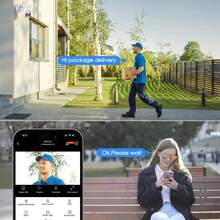 5MP WiFi Outdoor Security Camera, PTZ Dome Camera, Motion Detection, Infrared Night Vision, 5X Zoom, Two-Way Audio, IP66 Waterproof, Smart Surveillance - White - View 10