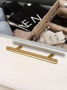 10 PIEZAS Tiradores de gabinete dorados - Manijas de gabinete de cocina, acabado en níquel cepillado, perillas de cajón de acero inoxidable, adecuados para cajones - Multicolor - Ver 4