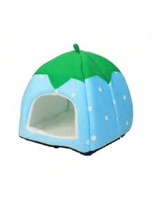 Giường ngủ cho thú cưng hình quả dâu tây dễ thương - Tổ ngủ mềm mại, có thể giặt được cho mèo/thỏ, kèm đệm rời, thích hợp cho mùa đông. - Nhiều màu - Xem 15