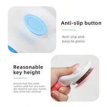 New Cat Round Head Massage Grooming Brush, One-Click Cleaning De-Shedding Comb, Pet Floating Hair Remover For Cats And Dogs - Multicolor - View 9