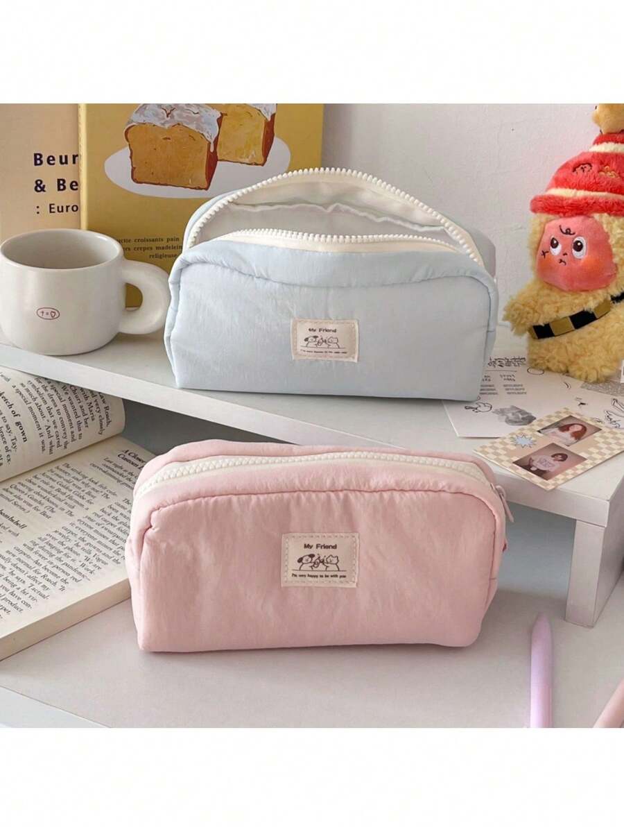 1 chiếc túi đựng bút hình mèo bông dễ thương, túi đựng văn phòng phẩm dung tích lớn chất lượng cao dành cho học sinh. - hộp đựng bút chì - Xem 1