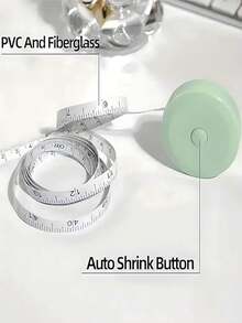 Soft Retractable Ruler, Body Fabric Sewing Tailor Knitting Craft Weight Loss Measurement, Retractable Black Double-Sided Tape Measure Body Measurement - Multicolor - View 5