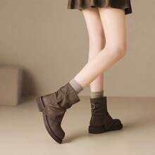 Botas femininas estilo faroeste - Castanho - Ver 3