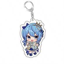 Anime Hololive Vtuber Figures Acrylic Keychain Inugami Crown Shirakami Fubuki Bag Charms Cartoon Pendant Fans Gift Keyring - Multicolor - View 35