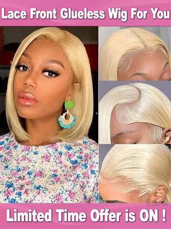 200% Denlity 8-34 Inch 13x4 Lace Front Wigs - Pre Cutting Pre Pulling Lace Frontal Wigs - #613 Blonde Long Straight Ear To Ear Middle Part Wigs With Baby Hair - Real Hair Lace Closure Wigs Wigs Frontal Glueless Wigs Human Blended Hair Wigs Glueless - Friendly For Beginner For Daily Use, Christmas, Halloween, Parties