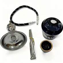 Mini Hookah Set - Made Of Sturdy And Durable Metal, Decorated With Animal Motifs, Suitable For Home Or Bar Use, Featuring A Water Filtration System, A Decorative Hookah, And Exquisite Craftsmanship.