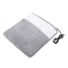 Calentador de pies USB felpa suave calentamiento rápido uso hogar oficina invierno usuarios sensibles al frío - Gris - Ver 1