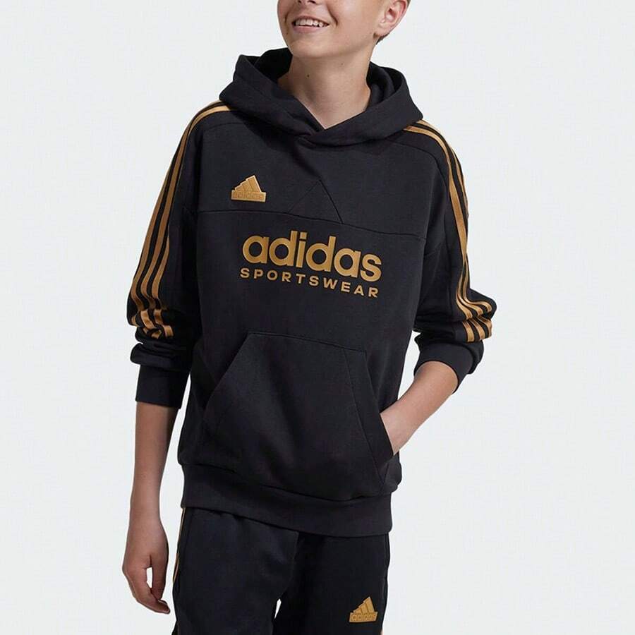 Adidas Youth Casual Versatile Pullover Long Sleeve Hooded Sweatshirt IY6379 - Black - View 1
