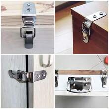 4pcs 90 Degree Polished Stainless Steel Elbow Latch Locks With Screws, Heavy Duty Quick Release Latches For Toolbox, Engine Hood, Crates, Boxes - Silver - View 3