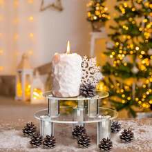 Acrylic Round Display Stand, Transparent Round Holder, Transparent Riser Base, Suitable For Plants, Jewelry, Figurines, Desserts, Home Decor, Weddings, Birthday Parties, Etc. Multiple Sizes Available, Stackable Design - Round - View 7