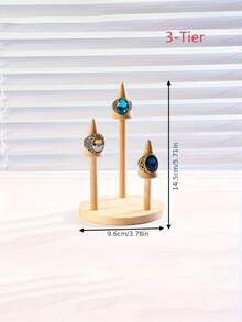 Wooden Round Ring Storage Display Tray, Jewelry Display Stand, Jewelry Making Display And Packaging Supplies - Multicolor - View 12