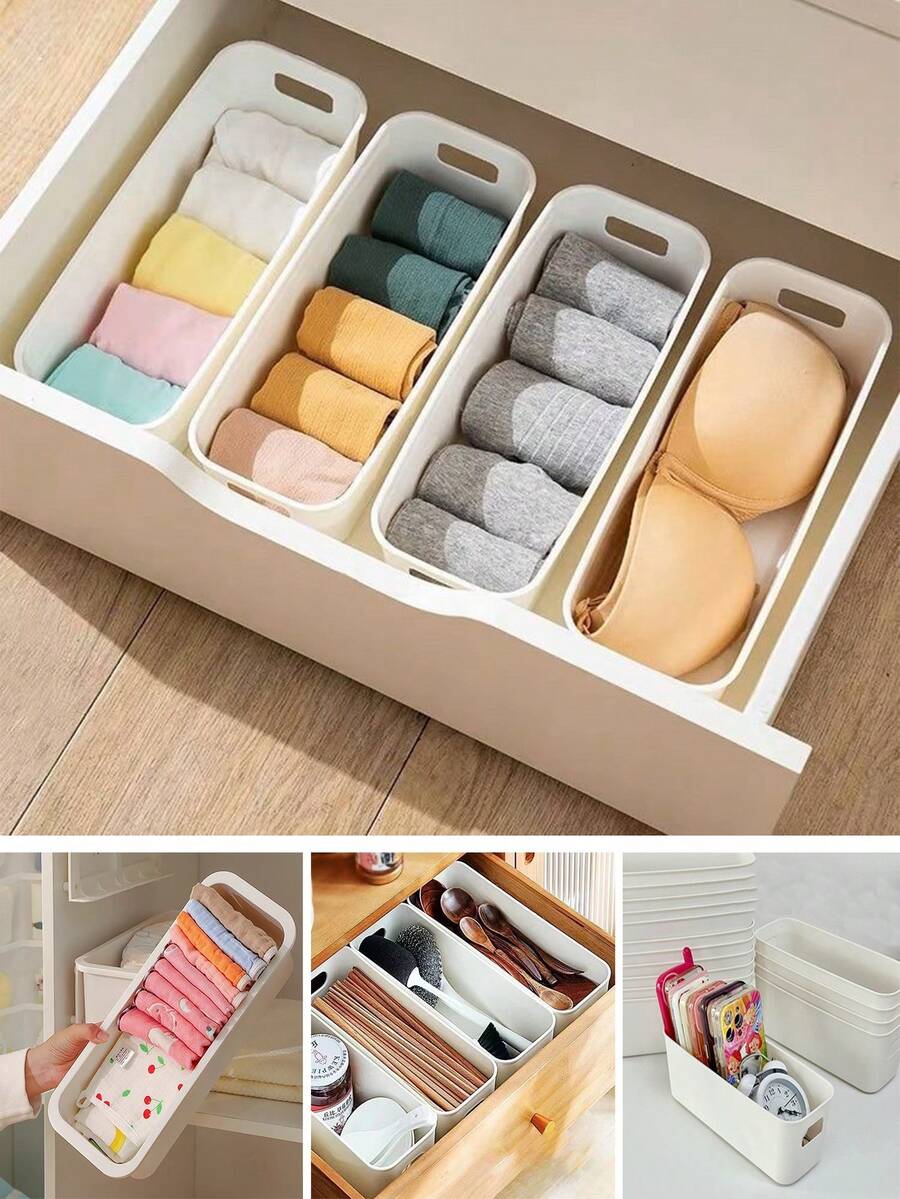 Multifunctional Drawer-Style Sock & Underwear Storage Box, Tabletop Snack Organizer. Perfect For Neatly Storing Underwear, Socks, Towels, Bibs, Snacks And Tea. Divided Compartments Keep Items Organized. Ideal Bedroom Storage Solution. Note: Due To Production Batch Differences, There May Be Minor Defects Or Stains, Which Is A Normal Phenomenon.