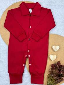 KIT 2 Macacão Bebê Masculino com Colete Recém Nascido - Vermelho com Areia - Visão 6