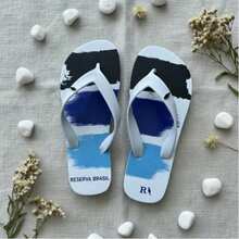 Men's Flip-Flops, Original, Anatomical, Comfortable, Super Soft - 藍白色 - 查看 3