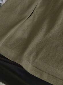 Y2K 弹性透视长袖圆领修身 T 恤外出上衣 - 軍綠色 - 查看 7