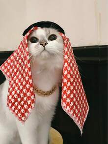 1pc Pet Headband Hat, Handmade Sun Protection & Wind Resistant Headwear For Cats & Dogs