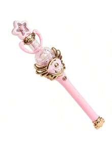 1pc Music Magic Star Wand Toy, Electric Rotating Lighting Fairy Wand For Girls, Dreamy Star Design Kids Toy, Perfect Gift For Girl Birthday Party, Performances - (Batteries Not Included)