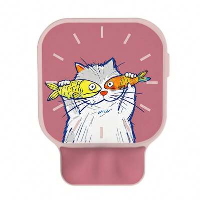 Ergonomiczna podkładka pod mysz z podpórką pod nadgarstek, żelowa podkładka pod mysz z podpórką pod nadgarstek, słodka kolorowa podkładka pod mysz z motywem kota, antypoślizgowa i gładka powierzchnia, wygodna mata na biurko, podkładka pod mysz z motywem zegara do biura, do gier