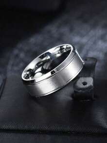 1pc 8MM Minimalist Stainless Steel Unisex Ring, Versatile Design